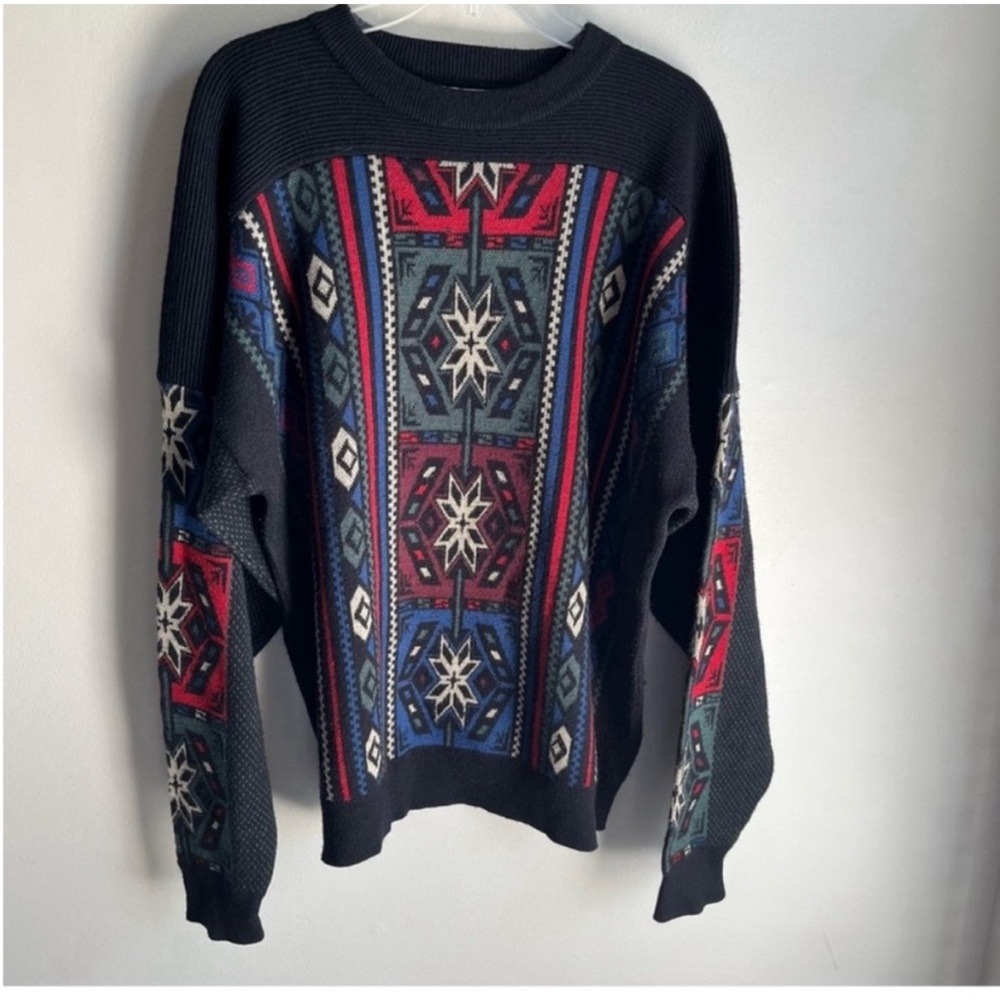 Obermeyer Wool Blend Sweater Alaska Print XL